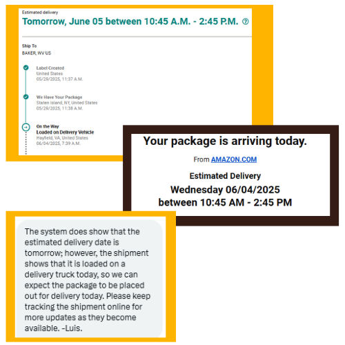 LiesInTransit's tweet image. Love when @UPS tells me my package is on the truck and out for delivery today… but tracking says it’s coming tomorrow. 🙃
The constant back-and-forth is beyond inconvenient. Some of us plan our day around this stuff. #UPSFail  #Amazon #FedExWouldNever