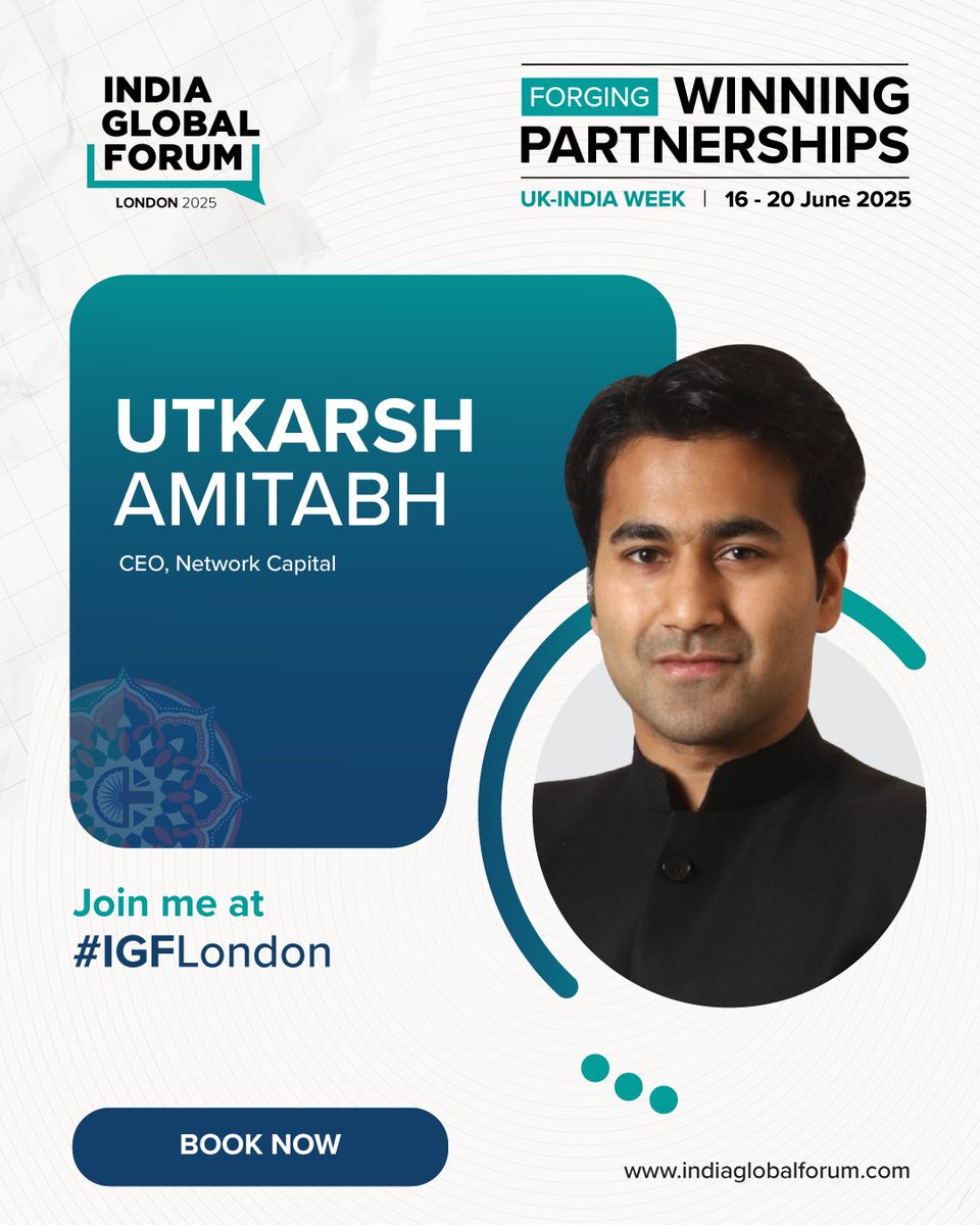 Utkarsh Amitabh (@utkarsh_amitabh) on Twitter photo Delighted to be speaking at India Global Forum London where we gather at the dawn of a new chapter shaped by the historic UK-India Free Trade Agreement. <a href="/IGFupdates/">India Global Forum</a> <a href="/manojladwa/">Manoj Ladwa</a>
👉 indiaglobalforum.com/IGF-London-202…
#IGFLondon2025 #ForgingWinningPartnerships #UKIndiaWeek #IndiaGlobalForum Delighted to be speaking at India Global Forum London where we gather at the dawn of a new chapter shaped by the historic UK-India Free Trade Agreement. <a href="/IGFupdates/">India Global Forum</a> <a href="/manojladwa/">Manoj Ladwa</a>
👉 indiaglobalforum.com/IGF-London-202…
#IGFLondon2025 #ForgingWinningPartnerships #UKIndiaWeek #IndiaGlobalForum