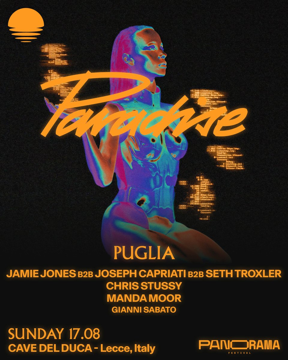 Paradise is back in Puglia, this time b3b with Joseph Capriati &amp; Seth Troxler 🌴🇮🇹

Tickets are on sale now ticketsms.it/event/Paradise…