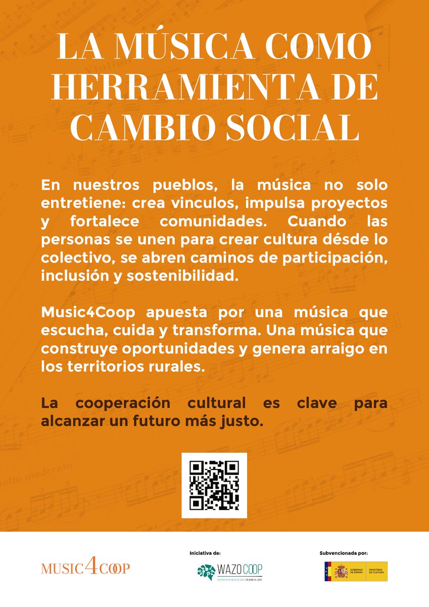 ¡La campaña #Music4Coop ya está en las calles! 🎶 Hemos distribuido nuestros carteles en pueblos de la Sierra de Montánchez y Tamuja para difundir el poder transformador de la música y la cooperación para el desarrollo rural. 🌱
🔗 music4coop.eu
