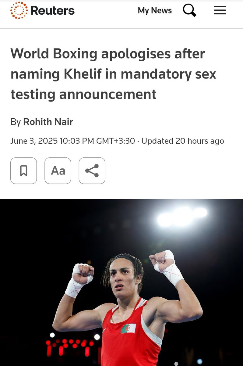 رئیس کمیته جهانی بوکس به صورت رسمی از ایمان خلیف عذر خواهی کرد!!!

بوریس فان در فورست در نامه ای رسمی بابت اسم بردن از ایمان خلیف، در قانون جدید تست جنسیت و شعله ور کردن شایعات در رابطه با زن نبودن اون عذرخواهی کرد و قول داد در آینده با حساسیت بیشتری این مسائل رو پیگیری کنه