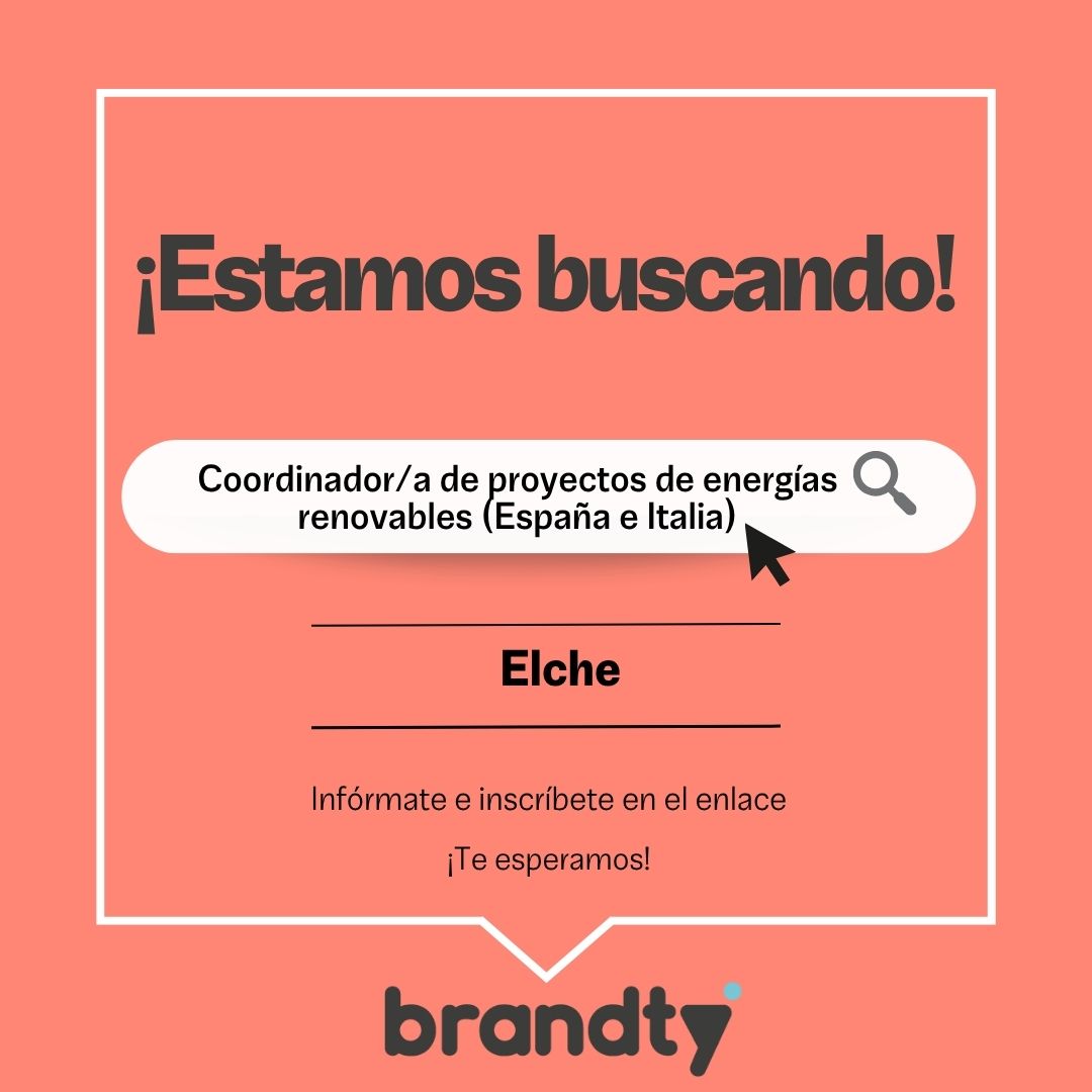 #BrandtyTime 🚀

¡Buscamos un/a #Coordinador de proyectos fotovoltaicos en #Italia con residencia en #Elche! Si te apasiona liderar equipos y hacer que todo encaje en proyectos de #energíasrenovables, esta es tu oportunidad 🌞

🔗 Inscríbete: f.mtr.cool/hnnxjrptju
#empleo