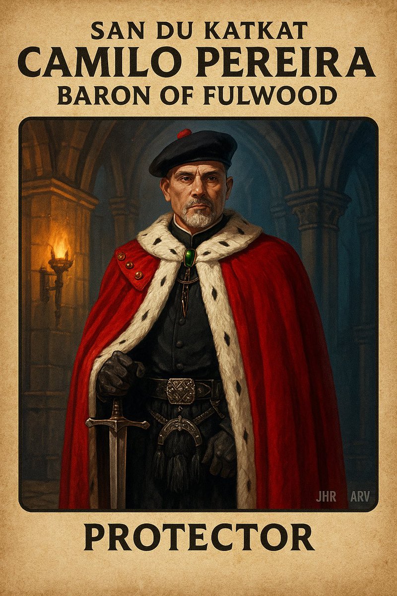 rosen_robotics's tweet photo. CAMILO PEREIRA — BARON OF FULWOOD. A name once changed by force, now reclaimed by fire. Soldier of shadows, draped in nobility earned and inherited. Bloodline whispered, blade drawn. From the du Katkat: Protector series. JHR + ARV.
#duKatkat #ProtectorSeries #BaronOfFulwood #Mx https://t.co/HSkZhuBHHe