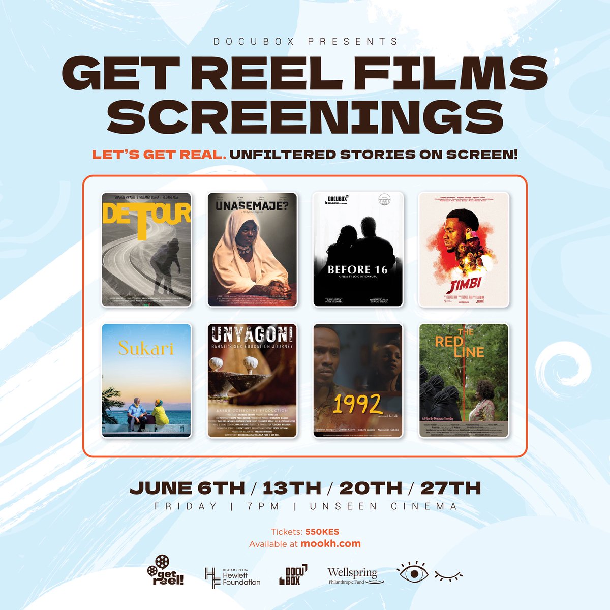 Excited to be bringing the Get Reel films back on screen. Showing every Friday this month.
Shaped by local realities and told by East African filmmakers 🌍, each one opens up something we’ve all brushed against: love, resilience, shame, uncertainty.

🎟️:  mookh.com/event/get-reel…
