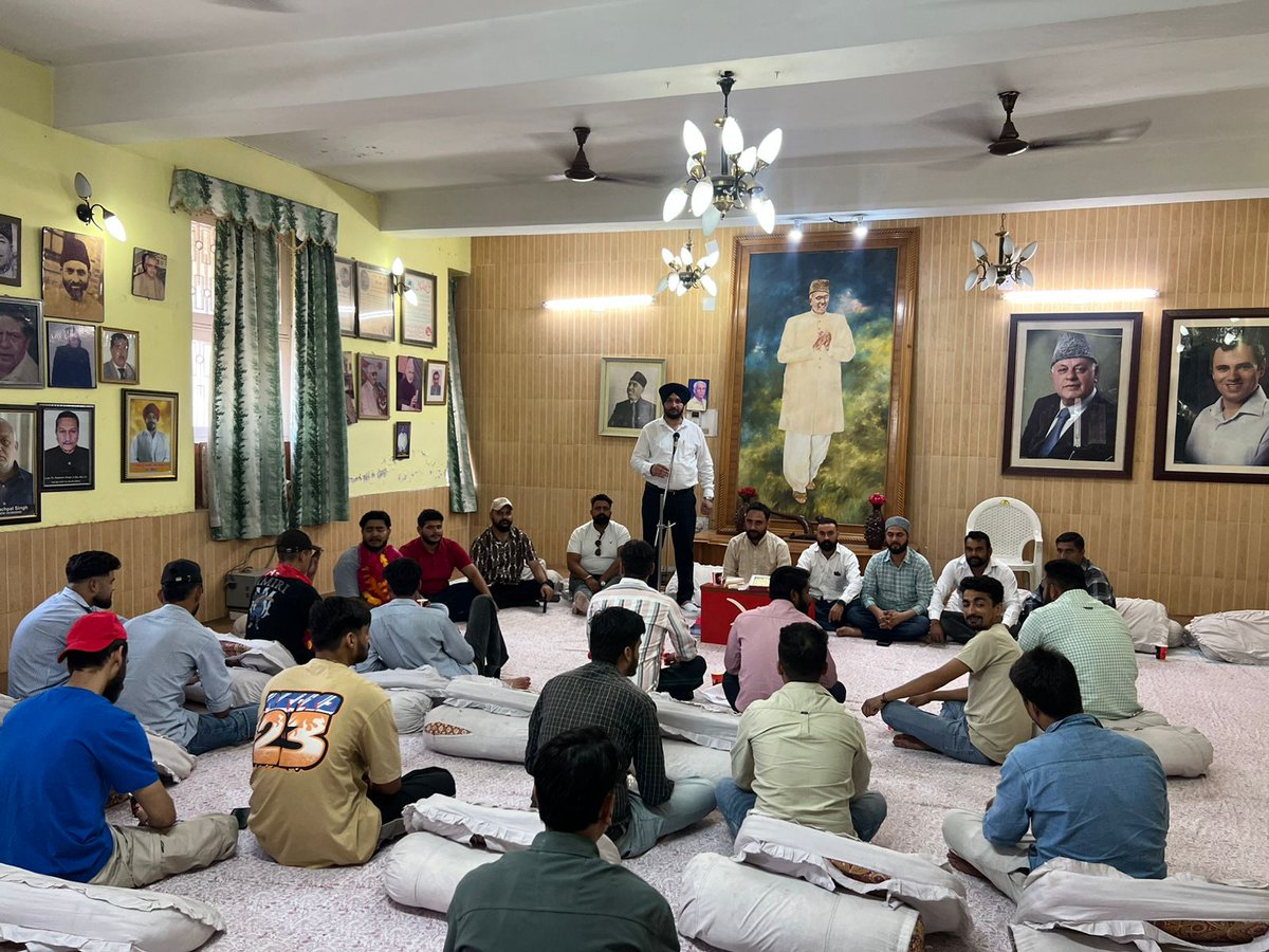 JKYNC (@yncjk) on Twitter photo At a youth meet in Jammu, PP JKYNC JMU Tejinder Pal Singh condemned R.S. Pathania’s remarks as “deeply insulting to our brave soldiers.”
He reaffirmed faith in CM <a href="/OmarAbdullah/">Omar Abdullah</a> leadership, saying NC stands tall for the aspirations of J&K’s youth. <a href="/Tejinder013_NC/">Tejinderpal Singh(Aman)NC ੴ ☬ ੴ 🇮🇳</a> #JKNC #JKYNC At a youth meet in Jammu, PP JKYNC JMU Tejinder Pal Singh condemned R.S. Pathania’s remarks as “deeply insulting to our brave soldiers.”
He reaffirmed faith in CM <a href="/OmarAbdullah/">Omar Abdullah</a> leadership, saying NC stands tall for the aspirations of J&K’s youth. <a href="/Tejinder013_NC/">Tejinderpal Singh(Aman)NC ੴ ☬ ੴ 🇮🇳</a> #JKNC #JKYNC