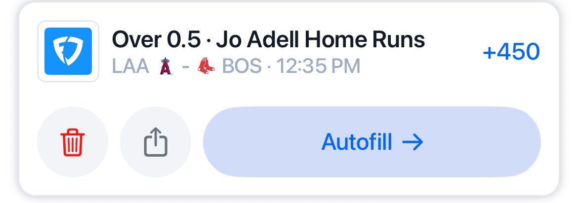 Adell’s been hitting the ball hard, getting barrels, has good numbers vs. Giolito’s mix and Fenway has great conditions today. Next closest is +400
.25u