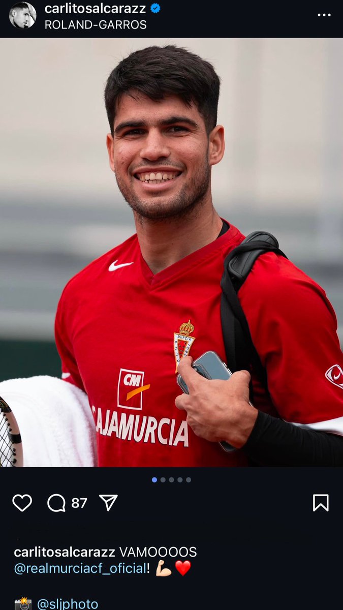 Carlos Alcaraz en Instagram.