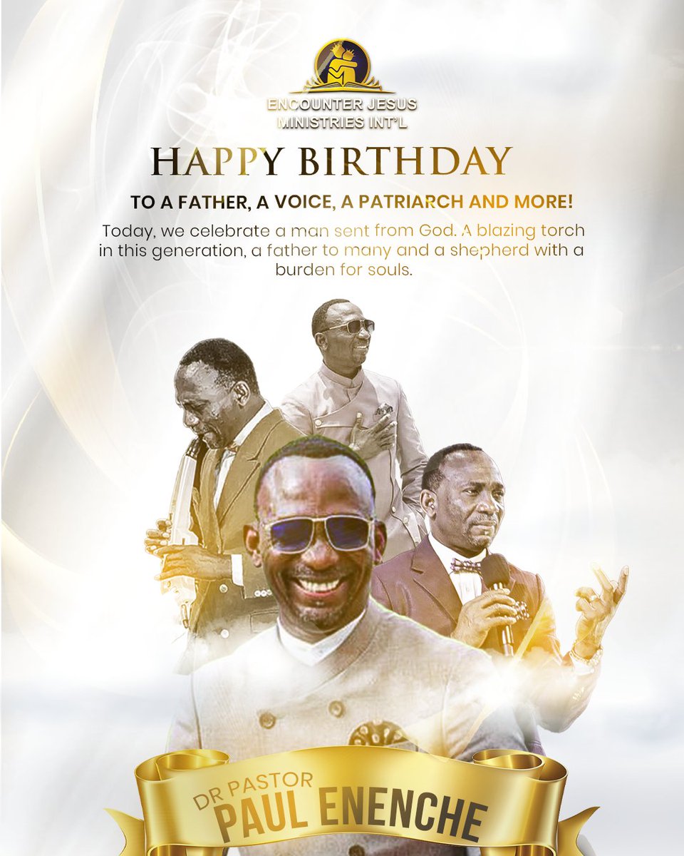 Today, we celebrate a man sent from God. A blazing torch in this generation, a father to many and a shepherd with a burden for souls.
HAPPY BIRTHDAY DR. PASTOR PAUL ENENCHE