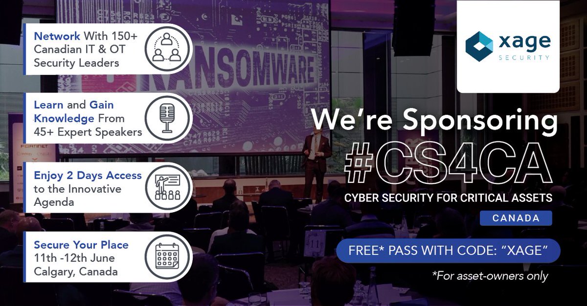 The 3rd annual CS4CA Canada Summit is hitting Calgary from June 11-12, 2025, and Xage will be there in full force! We're excited to connect with IT/OT security leaders and dive deep into the pressing challenges facing critical infrastructure.

We are eager to discuss OT Cyber