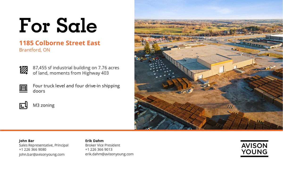 Just Listed by Avison Young: 1185 Colborne Street E, Brantford, Ontario avisonyoung.ca/properties/118…