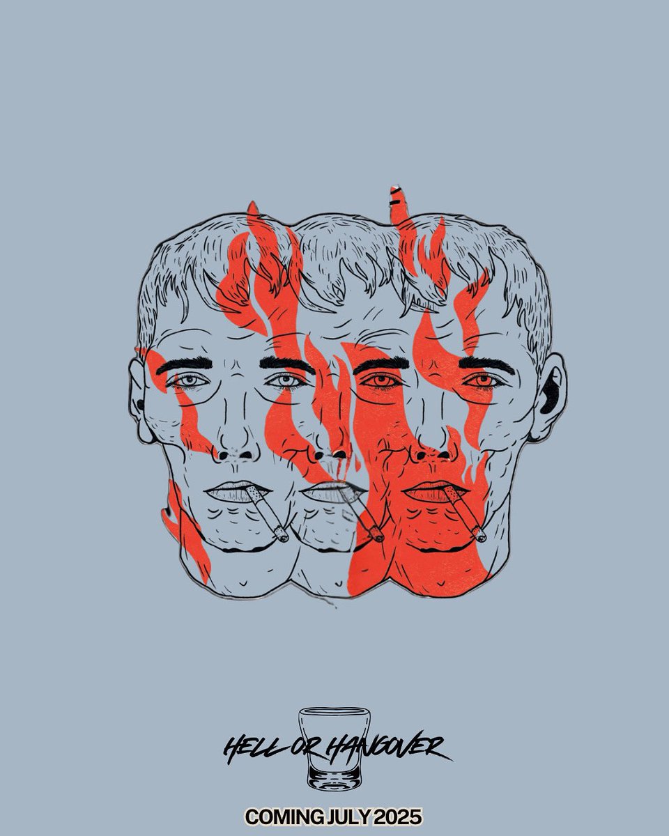 alexmooka's tweet image. If you’ve ever looked in a mirror at a bar at 2 AM and seen this, Hell or Hangover is for you.
Out in July.