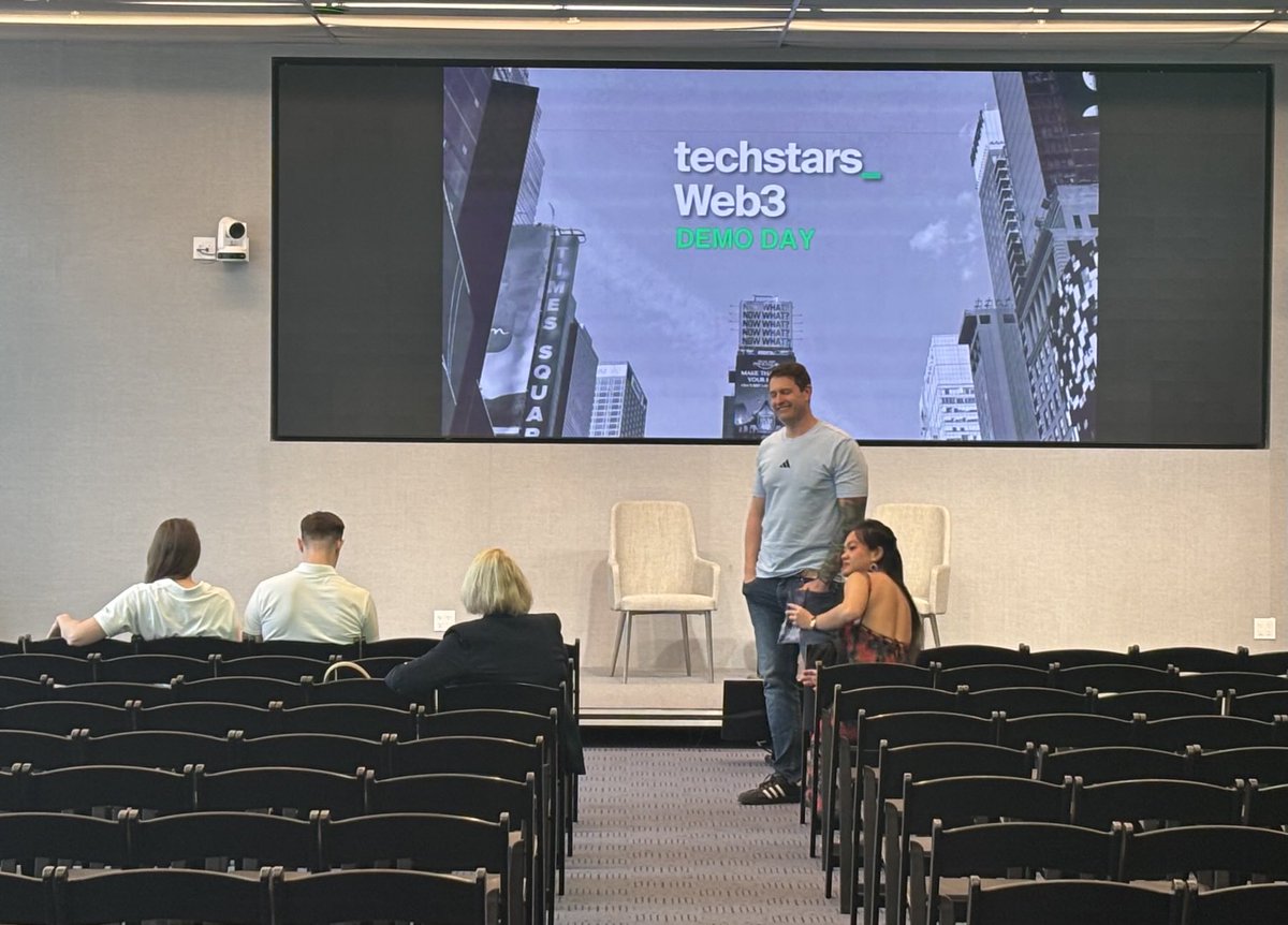 techstarsweb3's tweet image. The calm before the storm at ⁦our Techstars Web3 Class of 2025 Demo Day at #NYTechWeek. Our founders are ready to go!