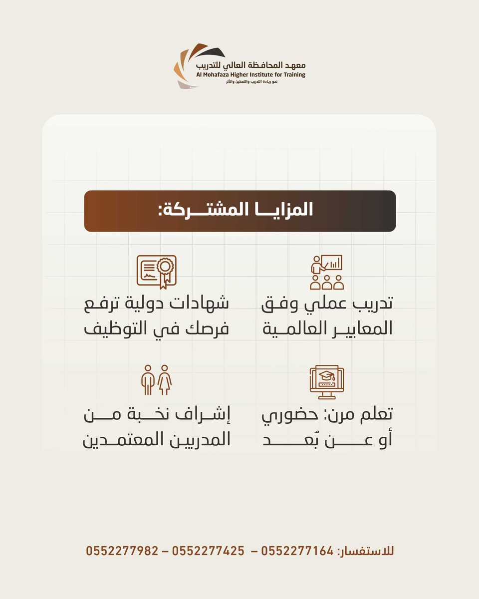 شهادات تفتح لك أبواب سوق العمل

#معهد_المحافظة_العالي_للتدريب