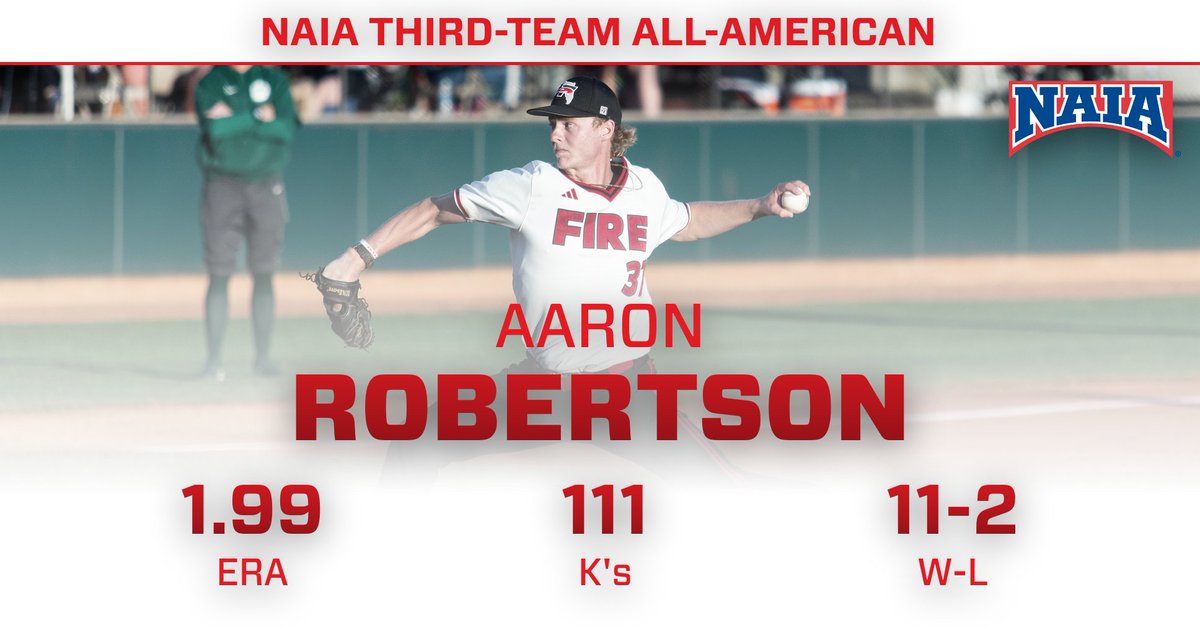 After a dominating, record-setting season, Aaron Robertson has been named an <a href="/NAIA/">NAIA</a> Third-Team All-American!!

#FuelTheFire🔥 #TheRightWaytoPlay <a href="/NAIABall/">NAIA Ball</a>