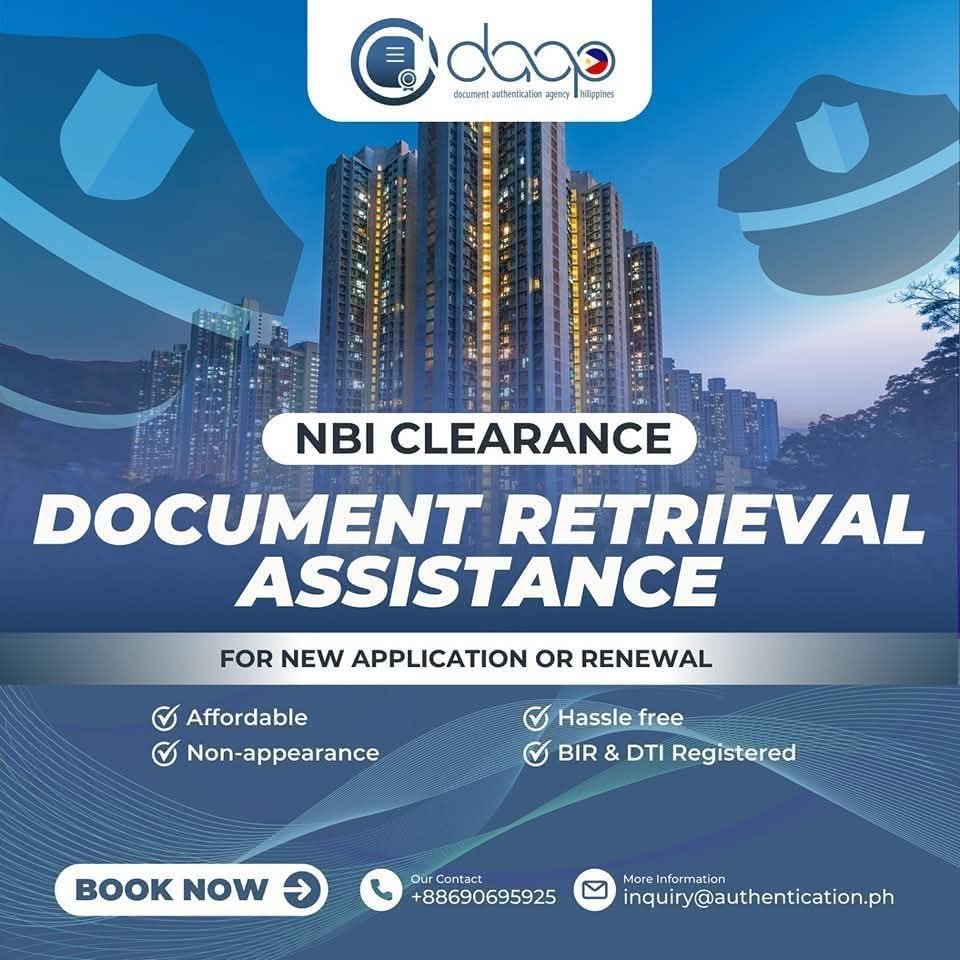 authenticate_PH's tweet image. Process your NBI Clearance with #DAAP! Whether you&apos;re applying for the first time or renewing, DAAP provide fast and reliable Assistance every step of the way.

#NBIClearanceAssistance #nbiclearance