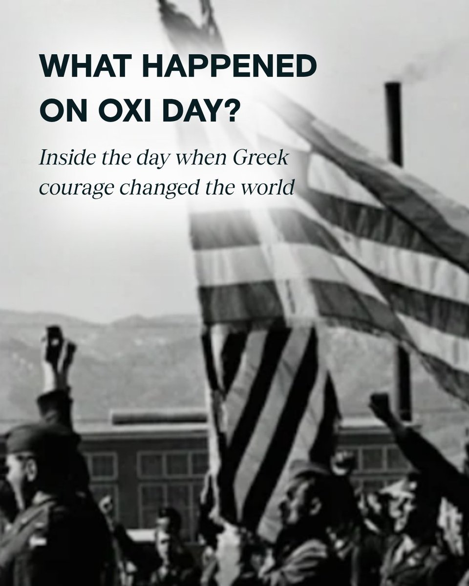 oxidayfndation's tweet image. The Greeks’ extraordinary courage changed the world.🌎
We tell the story of #OXIDay, when the Greeks said ‘OXI,’ or ‘No,’ to the Axis Forces invasion, and we recognize those who say ‘OXI’ to oppression today at the #OXICourageAwards.
Learn more oxidayfoundation.org/the-story-of-o…