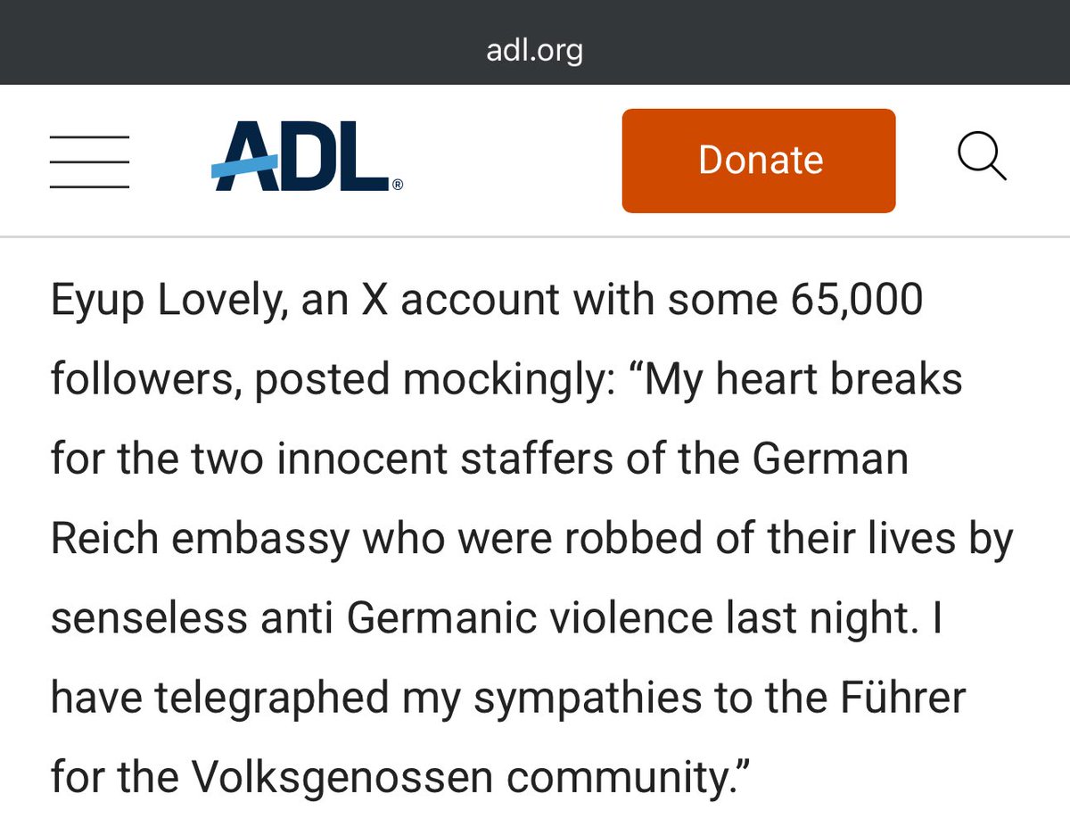 Utterly vile from the so called “anti”defamation league. Time for them to open their wallets big time. I’m taking this to the Supreme Court 

Sent from my sister’s iPad