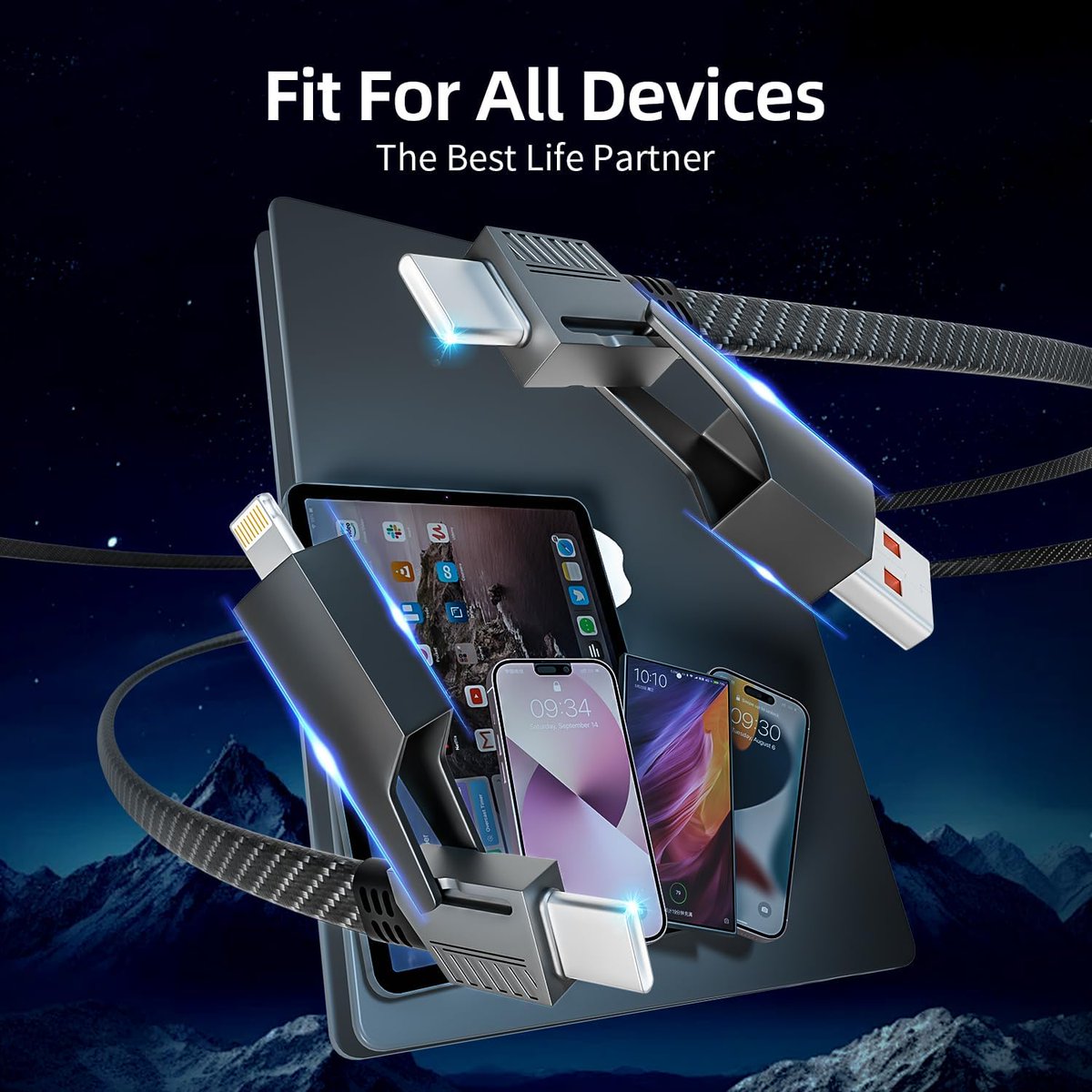 4 in 1 Fast Charging Cable 65W USB C with E-Mark Chip, Compatible with iPhone, Android, Tablets 4FT

🔋 Power up faster and save 40% on this versatile charging solution today.

• Retail Price : $13.99
• Discounted Price : $8.39
• Promo code : OO39KYM6
• View on Amazon :