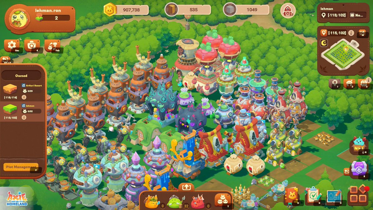 Day 357 of axie land.  🌲🌳
There are 32 axies working 💪
1 year after purchasing land
I'm glad I bought it.

#AxieHomeland
＃AxieInfinity