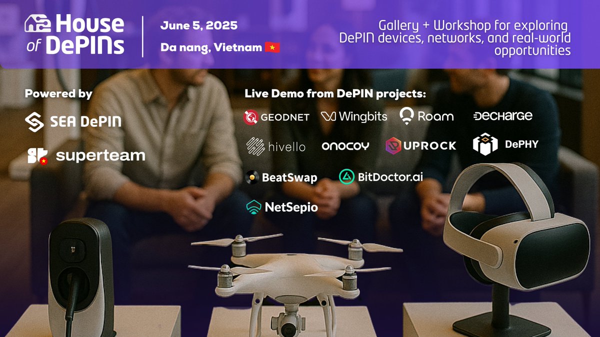 SEA DePIN βοΈ π¦πͺ Token2049Dubai (@seadepin) on Twitter photo π House of DePINs β Da Nang π»π³
Join us to meet the pioneers building real-world Web3 infrastructure.
π
June 5 | πDa Nang
π lu.ma/u6ngwuv0
πOrganizers: <a href="/SEADePIN/">SEA DePIN βοΈ Solana APAC Summit π»π³</a> <a href="/SuperteamVN/">Superteam Vietnam</a>
Here are all the #DePIN builders presenting their devices, protocols, and vision π π House of DePINs β Da Nang π»π³
Join us to meet the pioneers building real-world Web3 infrastructure.
π
June 5 | πDa Nang
π lu.ma/u6ngwuv0
πOrganizers: <a href="/SEADePIN/">SEA DePIN βοΈ Solana APAC Summit π»π³</a> <a href="/SuperteamVN/">Superteam Vietnam</a>
Here are all the #DePIN builders presenting their devices, protocols, and vision π