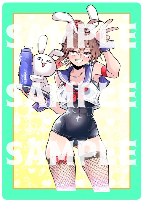 【告知】 『蝶乃センパイは泳がせたい!』1巻発売記念の有償特典アクリルスタンド(旧スクセーラー網タイツバニーver.)イラスト公開です! 「まんが王」様でのみ取り扱い(予約期間:6/29迄)となっております! なんとサイン本の抽選もございます!!!