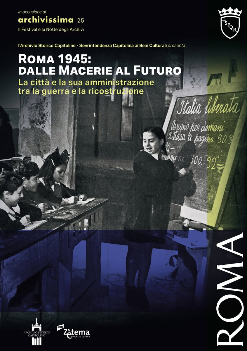 In occasione della Notte degli Archivi 2025, venerdì 6 giugno dalle ore 18.30 l’Archivio Storico Capitolino ospita il percorso documentale "Roma 1945: dalle Macerie al Futuro. La città e la sua amministrazione tra la guerra e la ricostruzione"

Per info bit.ly/4mG7abb