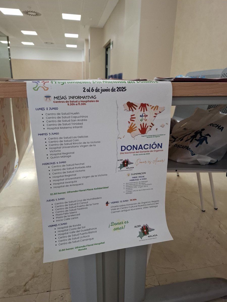 SaludAxarquía (@saludaxarquia) on Twitter photo Hoy en el #díanacionaldeldonantedeórganos en el Hospital del AGS Este de Málaga-Axarquía, la asociación @alcermalaga ha instalado una mesa informativa, con la intención de la importancia de la donación...
<a href="/EASPsalud/">Escuela Andaluza SP</a>
<a href="/saludand/">Consejería de Salud y Consumo</a>
<a href="/VidaSaludAnd/">Promoción de Vida Saludable en Andalucía</a>
#donaciondeorganos
#trasplantes Hoy en el #díanacionaldeldonantedeórganos en el Hospital del AGS Este de Málaga-Axarquía, la asociación @alcermalaga ha instalado una mesa informativa, con la intención de la importancia de la donación...
<a href="/EASPsalud/">Escuela Andaluza SP</a>
<a href="/saludand/">Consejería de Salud y Consumo</a>
<a href="/VidaSaludAnd/">Promoción de Vida Saludable en Andalucía</a>
#donaciondeorganos
#trasplantes
