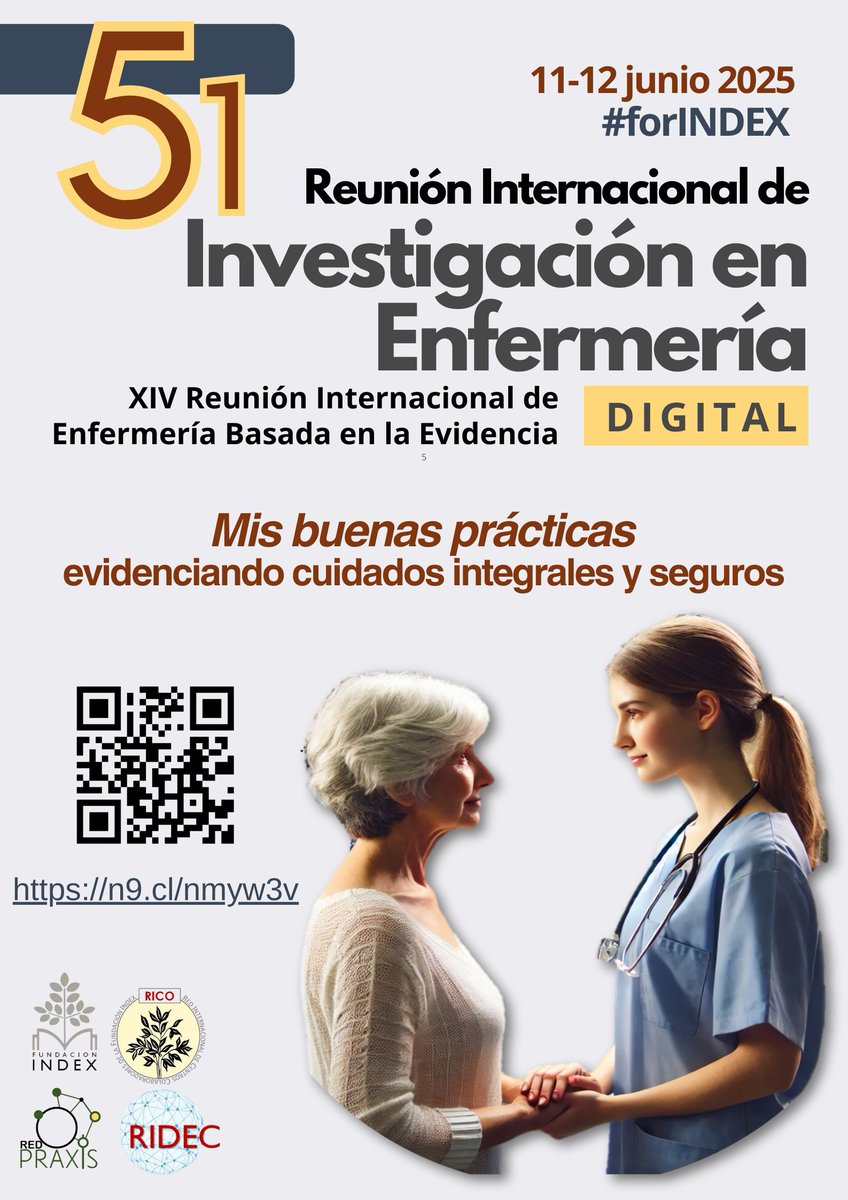 ⏳ ¡Última semana para inscribirte en la 51 Reunión Internacional de Investigación en Enfermería #forINDEX2025!

💻 Participa desde casa
📢 Presenta tu trabajo
🧠 2 talleres gratis
📄 Publica en revista indexada
🎓 Desde solo 50 €
🔗 Inscríbete ya 👉 fundacionindex.com/rc/inscripcion