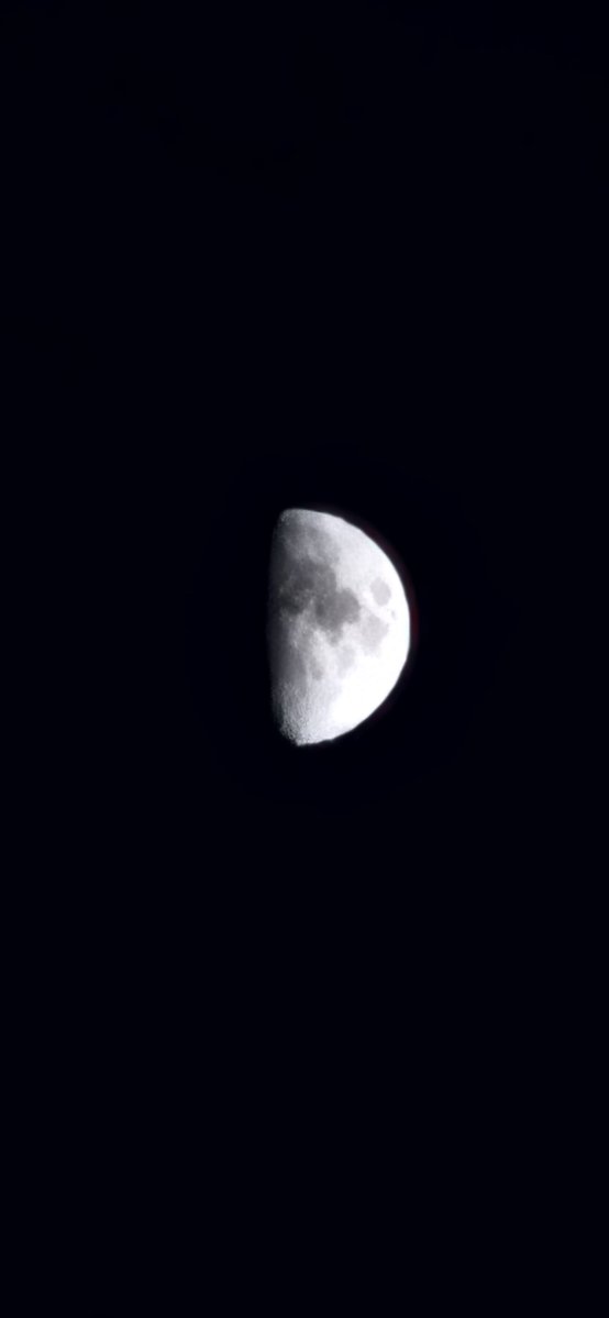 昨日が上弦の月の日だったんだね……
(今日撮った)