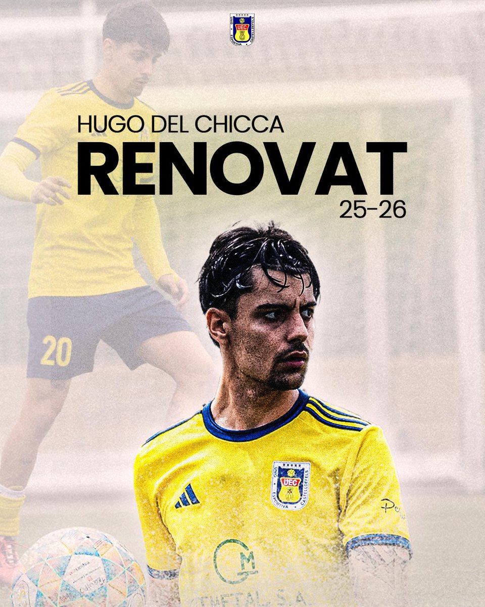 #PrimerEquipUEC | 🟡🔵

⚽️ RENOVACIONS 25-26

✅ KIKE RAMÍREZ <a href="/kikeramiruiz/">Kike Ramirez</a> i HUGO DEL CHICCA <a href="/hugo_chicca/">Hugo del Chicca Dorado</a> allarguen la seva vinculació amb la <a href="/uecastelldefels/">UE Castelldefels</a>  🙏👏👏

▶️ En Kike complirà la seva 8a campanya al #PrimerEquip, mentre que l'Hugo hi viurà la segona!

#LligaElit