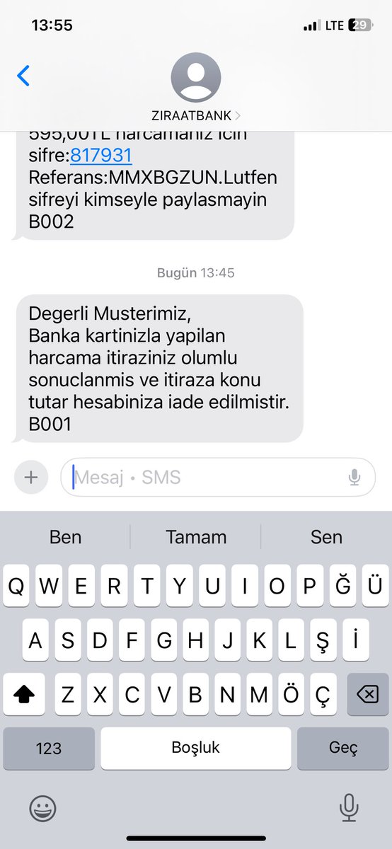 Kızlar touche için şikayetlere devam tabi ama paranızı almak için bankada harcamalardan itirazda bulunun daha hızlı çözdüler ahshsh