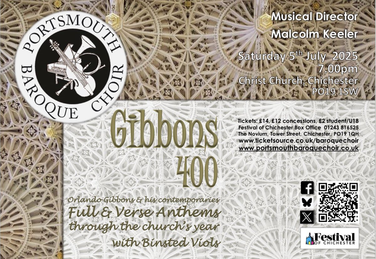 BaroqueChoir's tweet image. On the eve of #Gibbons400 (the anniversary, not our concert!) Chris listened to some choice Gibbons recordings and jotted down some thoughts about how to get the most out of his verse and full anthems in performance.
portsmouthbaroquechoir.co.uk/news/gibbons-4…