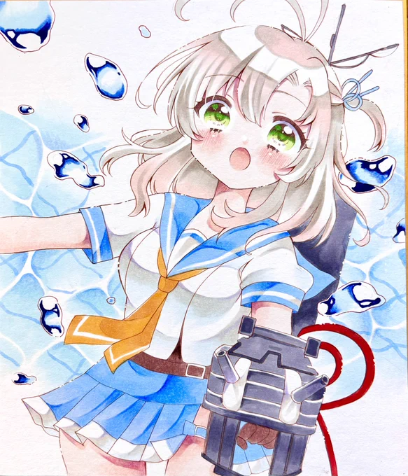 青葉型重巡二番艦 衣笠 #衣笠 #艦これ #コピック #アナログ