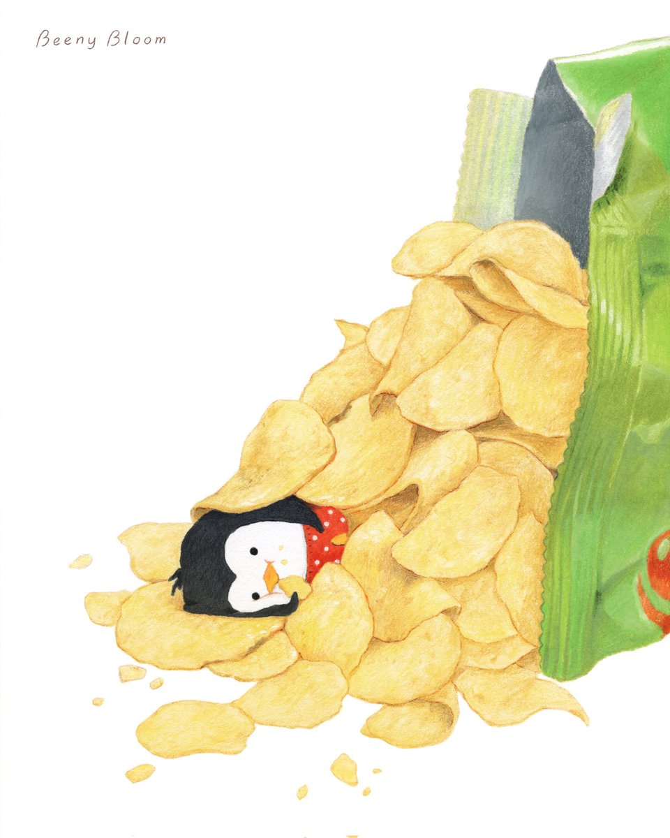 beenybloom's tweet photo. 감자칩 까먹기..무념무상🐧
#일러스트 #イラスト https://t.co/89emtf1LVG
