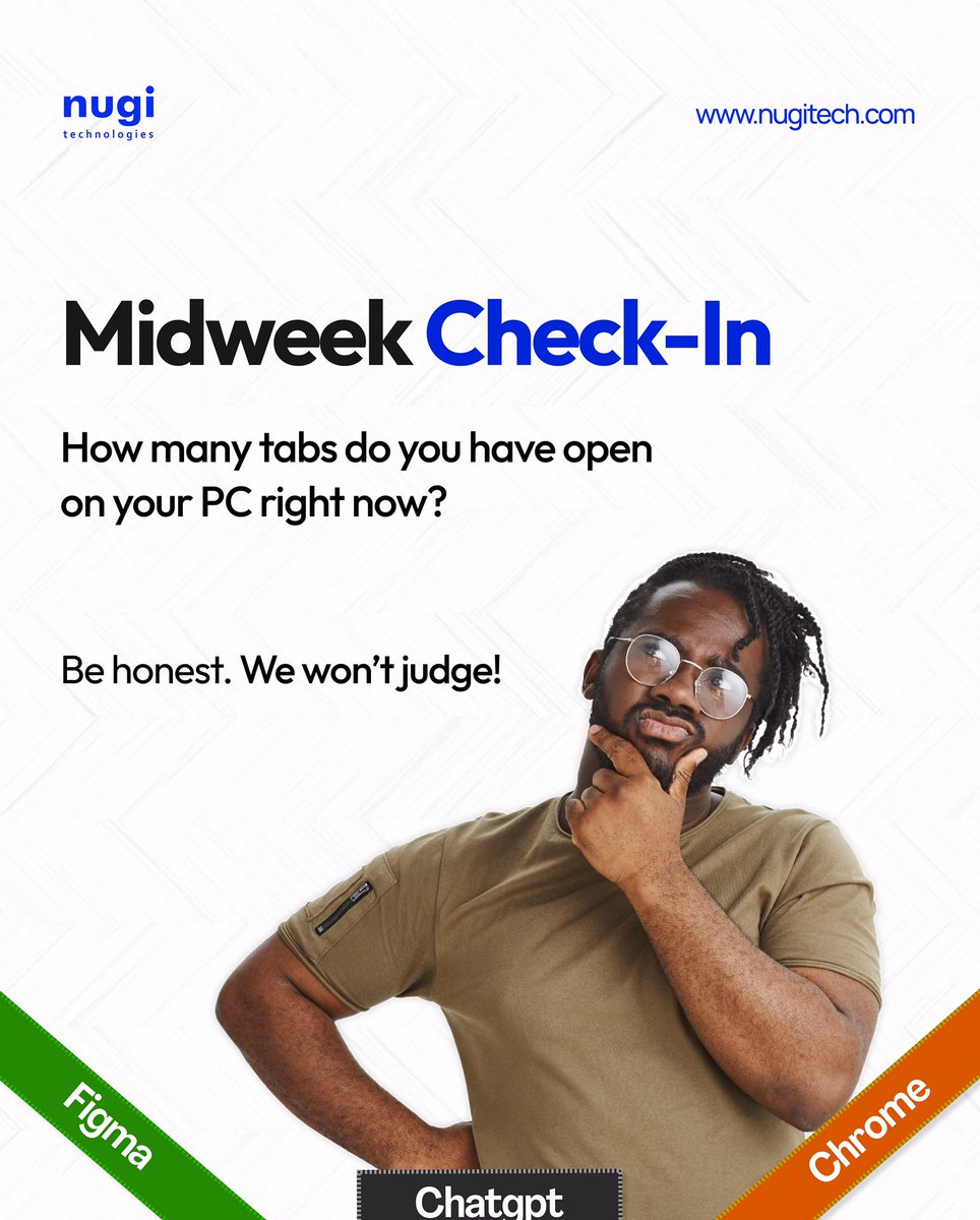 nugitech's tweet image. We are all guilty of this. Somehow you have got 23 tabs open and 3 of them are Google Docs you forgot you were editing 😂

What is your current tab count right now? Let’s confess in the comments

#midweekcheckin #techlife #taboverload #nugitech #techwednesday