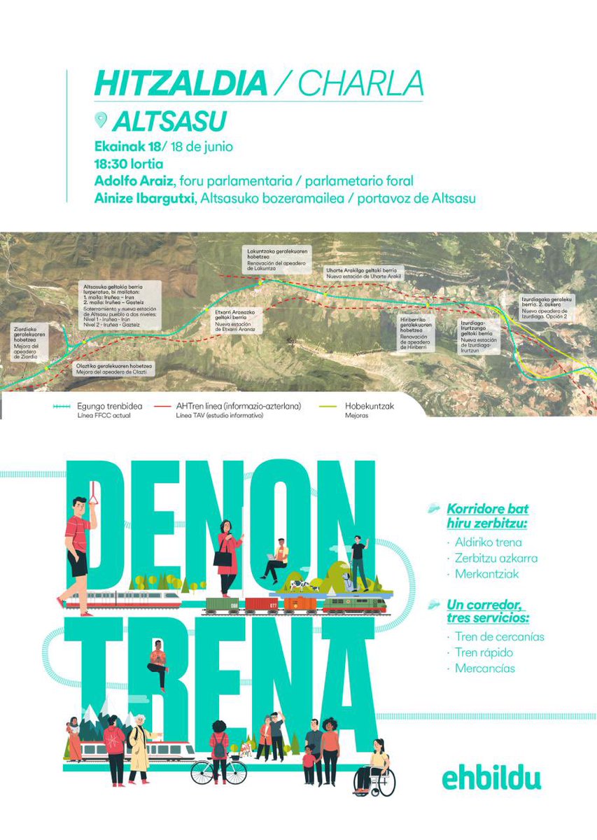 El proximo 18 de Junio, Miércoles, tenemos una charla importante.

Frente a un proyecto de tren de alta velocidad que supone un despilfarro económico y la destrucción de nuestra zona, existe una alternativa sostenible y viable que refuerza y renueva el actual servicio de trenes.