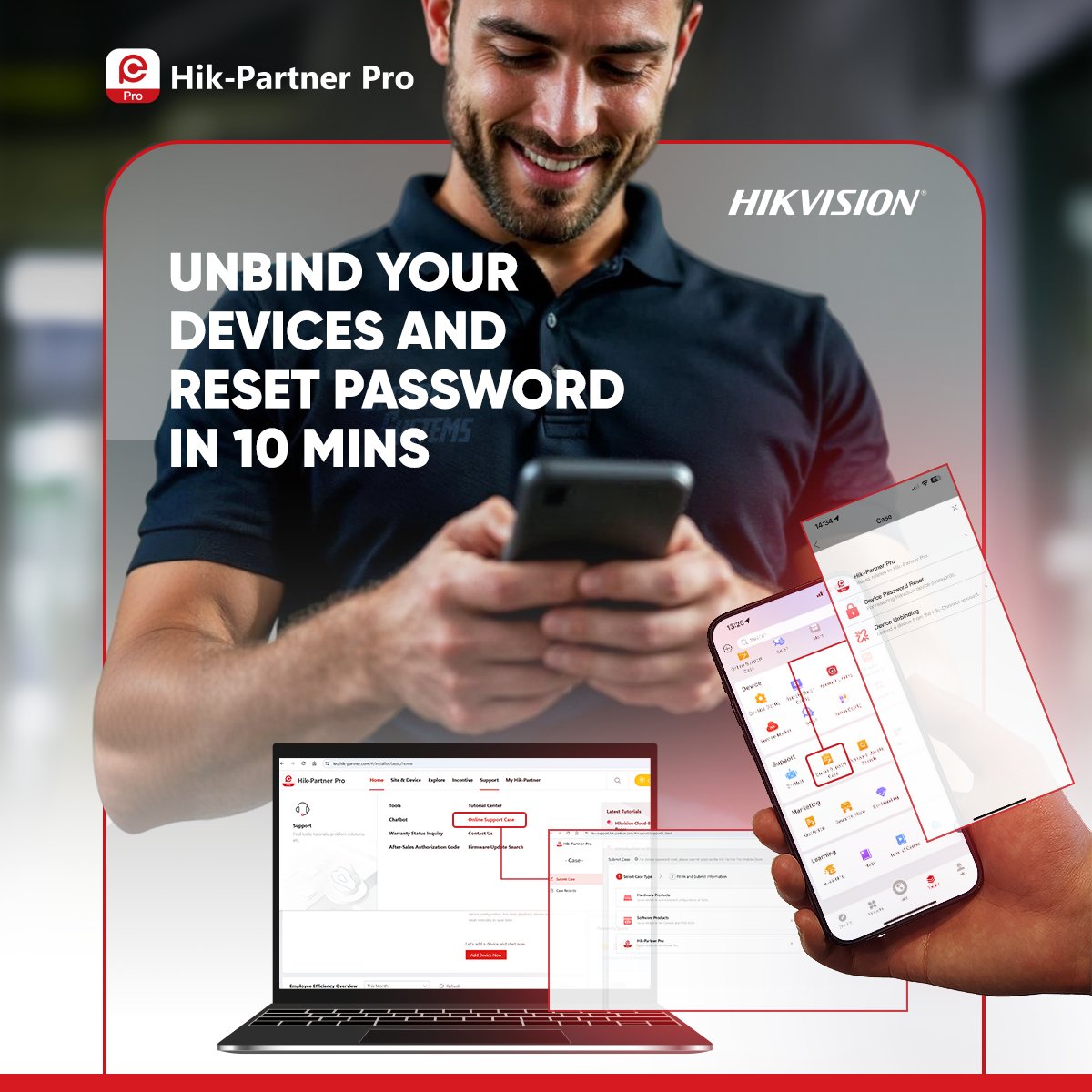 HikvisionEurope's tweet photo. 🔧 Forgot your password or need to unbind a device?

With the Support – Case module in #HikPartnerPro, you can do it in just 10 minutes.
Fast. Simple. Efficient.

👉 Try it now and experience hassle-free support!
https://t.co/LtgWYWWhwJ https://t.co/2OyfSgYkeF