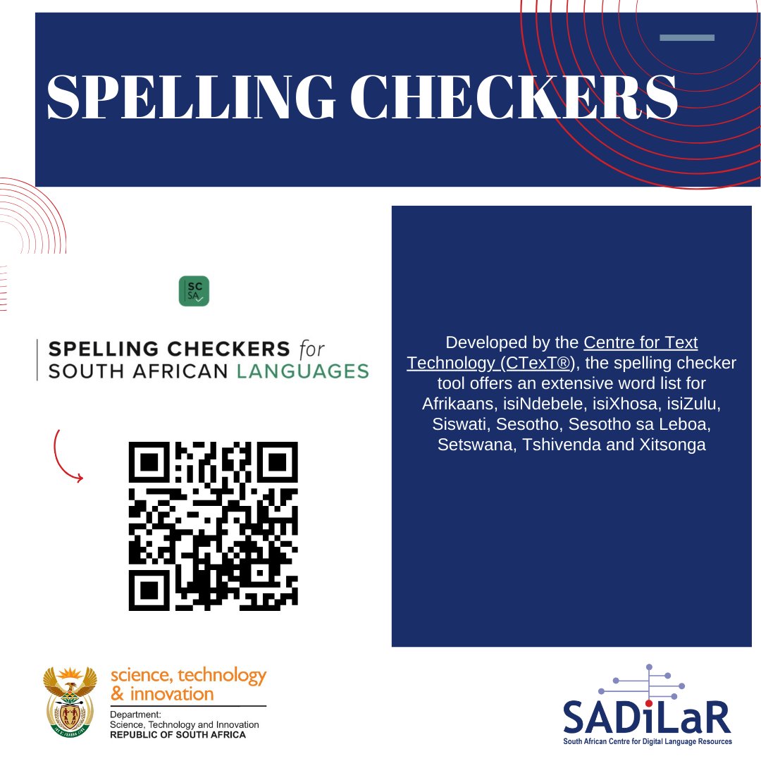 ✅✨ Enhance your writing in all South African official languages with the spelling checker tool from CTexT®! Developed with an extensive word list for various SA languages. 

Click here: sadilar.org/en/spelling-ch…