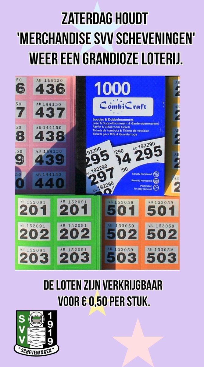 Ook vandaag zijn wij weer rond 18.30 uur geopend. 

U kunt bij onze winkel Al 'Et Nôdege terecht voor diverse merchandising.

Rond de wedstrijd van SVV Scheveningen 1 tegen Kozakken Boys <a href="/KozakkenBoys/">Kozakken Boys</a>  (aanvang 20.00 uur) houden wij weer een grandioze loterij met leuke prijzen.
