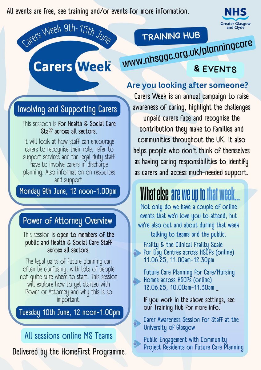 NHSGGC Carers (@nhsggccarers) on Twitter photo Get together with your staff team & join the supporting carers session or get together with your carers and join the PMSL session, might pick up some snippets of info π‘
<a href="/dixon_south/">Glasgow South Carers Centre</a> <a href="/Rcarers/">Renfrewshire Carers Centre</a> <a href="/CarersLinkED/">CarersLinkED</a> <a href="/ERCCentre/">East Renfrewshire Carers Centre</a> <a href="/quarriers/">Quarriers</a> <a href="/gamhcarercentre/">GAMH North East Carers Service</a>
Events π nhsggc.scot/your-health/plβ¦ Get together with your staff team & join the supporting carers session or get together with your carers and join the PMSL session, might pick up some snippets of info π‘
<a href="/dixon_south/">Glasgow South Carers Centre</a> <a href="/Rcarers/">Renfrewshire Carers Centre</a> <a href="/CarersLinkED/">CarersLinkED</a> <a href="/ERCCentre/">East Renfrewshire Carers Centre</a> <a href="/quarriers/">Quarriers</a> <a href="/gamhcarercentre/">GAMH North East Carers Service</a>
Events π nhsggc.scot/your-health/plβ¦