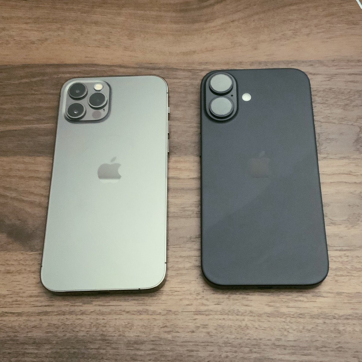 iphone12proから16に乗り換えたけど正直12のデザインで完成されすぎてて昔ほどの感動がない…😅