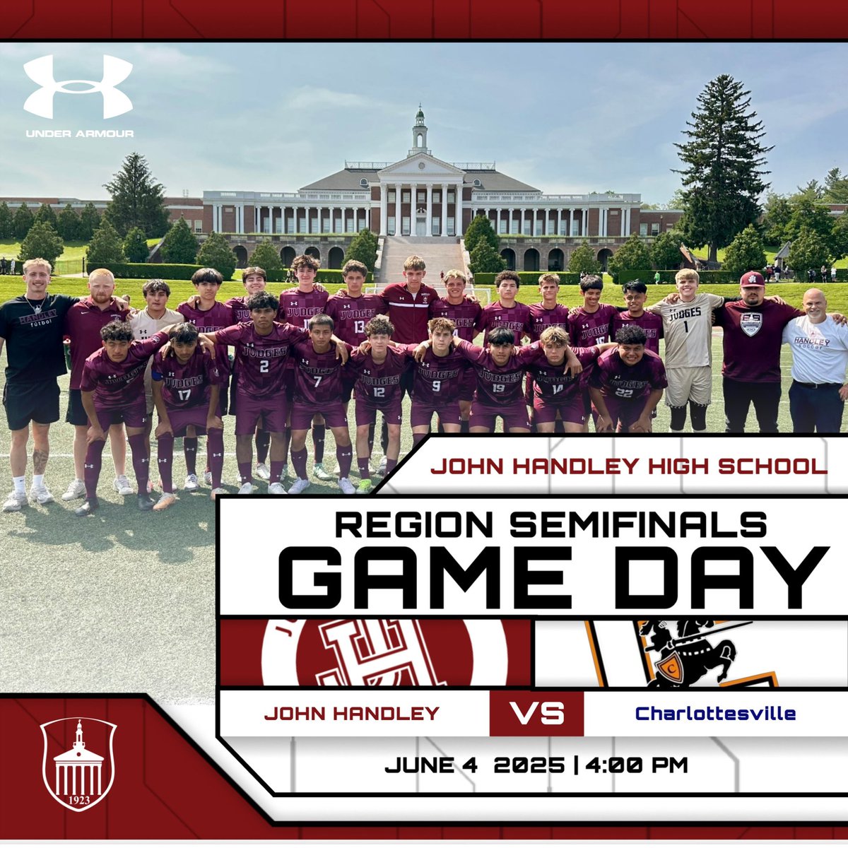 🔥 Semifinal Showdown Alert! 🔥
It’s Playoff Gameday at the Bowl as your Judges take the field in the Region 4C Semifinals!

🆚 Charlottesville Black Knights
⏰ 4:00 PM
🏟John Handley High School 
🎟️ gofan.co/app/school/VA2…
📺 nfhsnetwork.com/events/john-ha… <a href="/WinStarSports1/">WinchesterStarSports</a> <a href="/VHSL_/">VHSL Athletics</a>