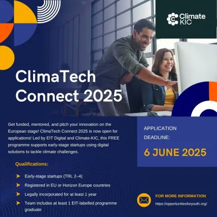 opportunitiesfy's tweet image. OPEN CALL: #ClimaTechConnect 2025 is here! Early-stage #ClimateTech &amp;amp; #DigitalTech startups can get expert training, 1:1 mentorship &amp;amp; pitch at Demo Day in Valencia!

Deadline: 6 June

Apply: wp.me/p23f03-ePx

#ClimateAction #TechForGood
