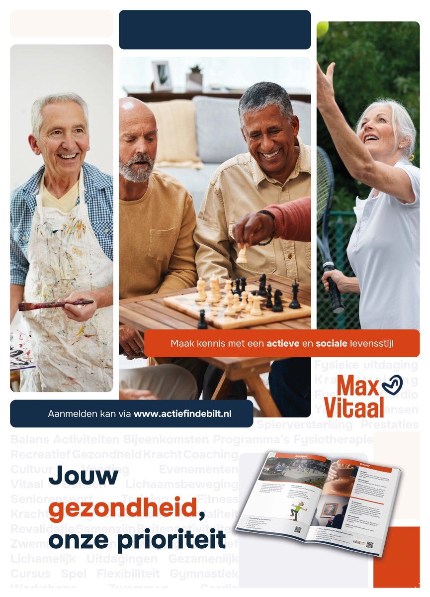 <a href="/GemDeBilt/">Gemeente De Bilt</a> presenteert de nieuwste editie van het Max Vitaal-boekje. Een breed scala aan proeflessen en #activiteiten voor #senioren. Georganiseerd door lokale sportverenigingen en cultuurorganisaties. boekjes.cultuurensportstimulering.nl/mv-debilt-2025