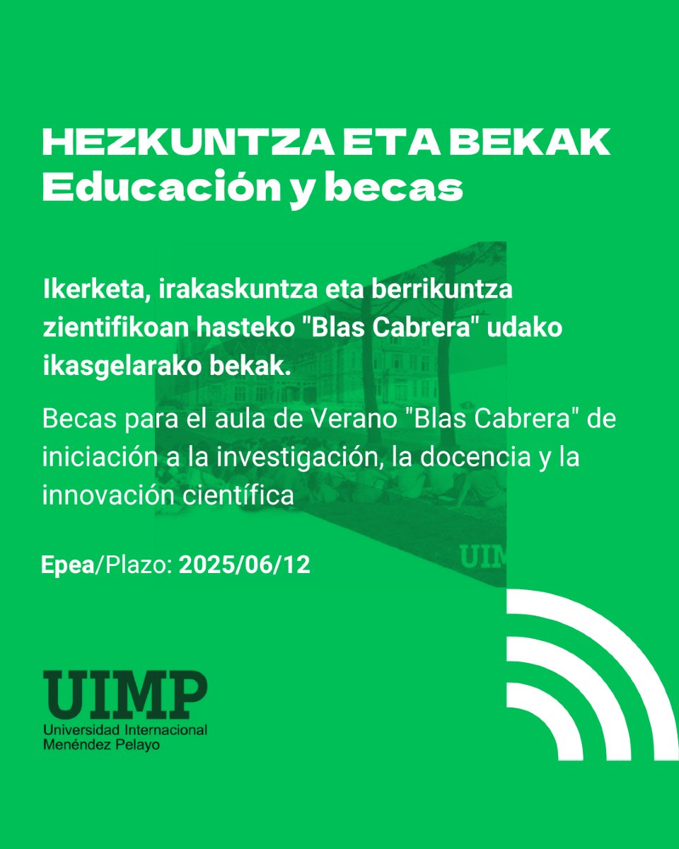 BEKAK | BECAS
Gaurkoan, 4 beka nabarmentzen dizkizuegu - 4 becas destacadas:

🔗 Eta gehiago BIOko estekan edo 👉 v-g.eus/OMIJ_bekak
🔗Y más en el enlace de la BIO o en 👉 v-g.eus/OMIJ_becas

#vitoriajoven #gasteizgaztea #bekak #becas