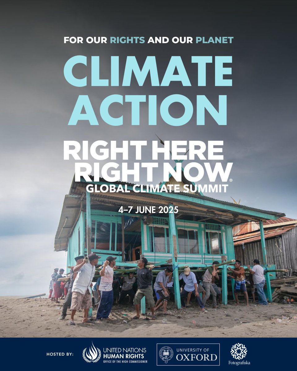 rhrn_climate's tweet photo. This UN #WorldEnvironmentDay, join the 2025 #RightHereRightNow Global Climate Summit—hosted by @UNHumanRights &amp; @UniofOxford - to advance #HumanRights based climate action and amplify the voices of environmental human rights defenders. 🌍

Learn more ⬇️
https://t.co/ZDCyc7EUxW https://t.co/N1oFM8hCMf