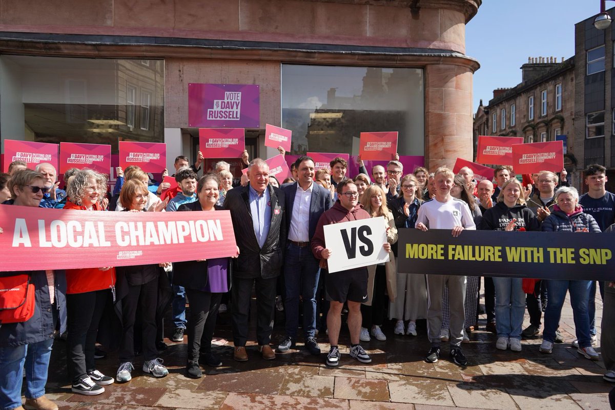 DavyRussell4HLS's tweet photo. A vote for me is a vote for a local champion who will put our community first. A vote for the SNP is a vote for more failure. 

Vote Davy Russell tomorrow. https://t.co/YHGffsUpO5