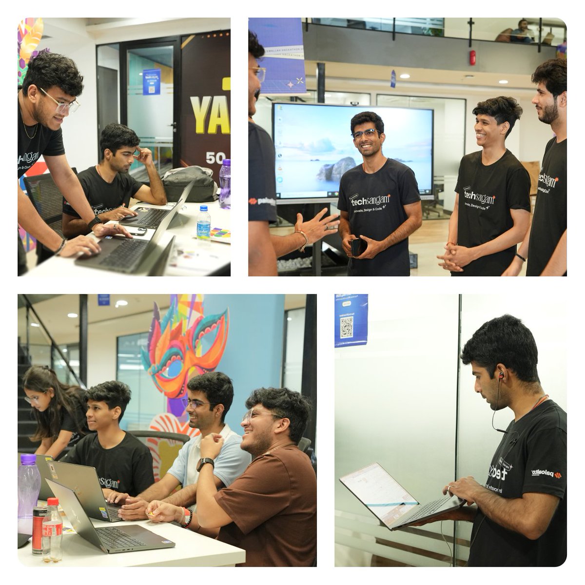 ashub8's tweet image. By the end, most laptops &amp;amp; phones were sticker-bombed and people were proudly wearing the merch in public! 
Big shoutout to @rshivam_10  &amp;amp; Ashish Gupta, loved collaborating with you both. Your creativity made it even more fun!
 #merch #sticker #DesignForJoy #EventDesign #figma