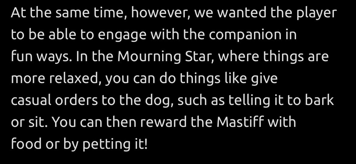 I know Fatshark confirmed it on Reddit but they did again 
But you can pet the dog on the mourning star