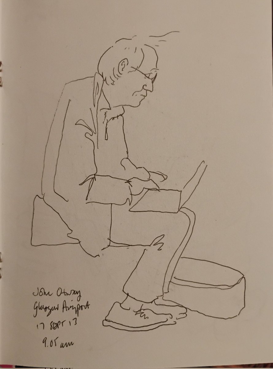 Glasgow Airport, 2013 <a href="/john_otway/">Dr. John Otway</a> in the departure lounge.